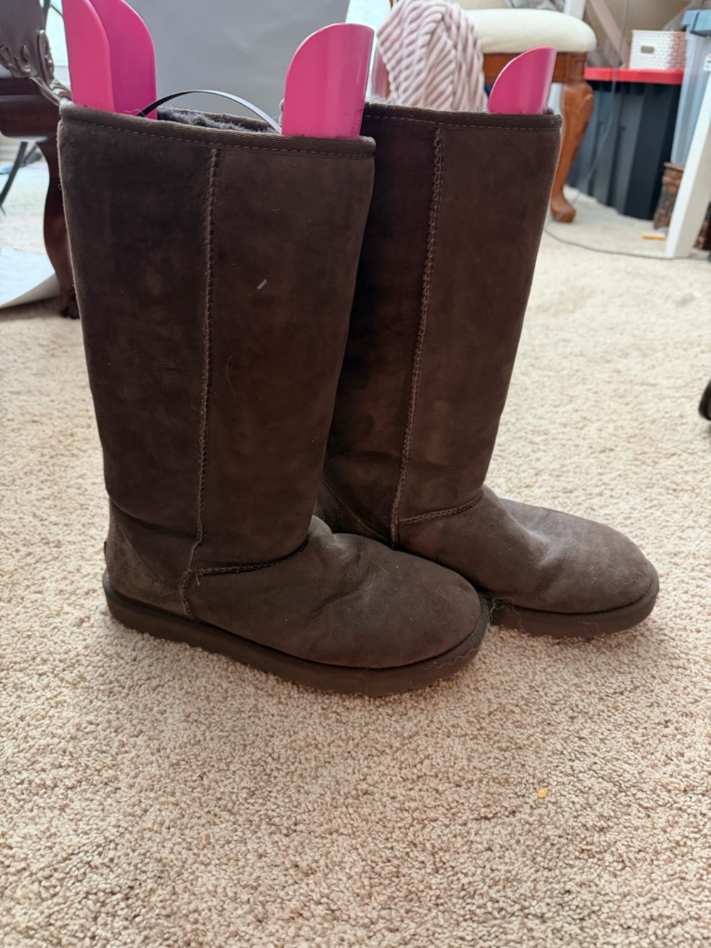 UGG Tall Classic Brown Suede Winter Boots